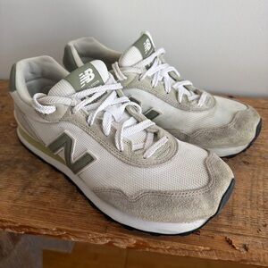 New Balance Cream and Olive Sneakers